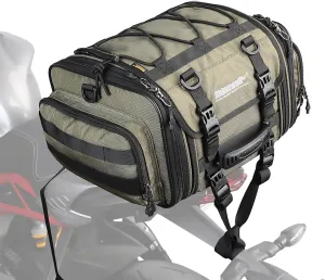 Rhinowalk Motorcycle Saddle Bag Motorbike Tail Bag Waterproof Expandable Pannier Bag Powersports Travel Luggage (Army Green，26L)