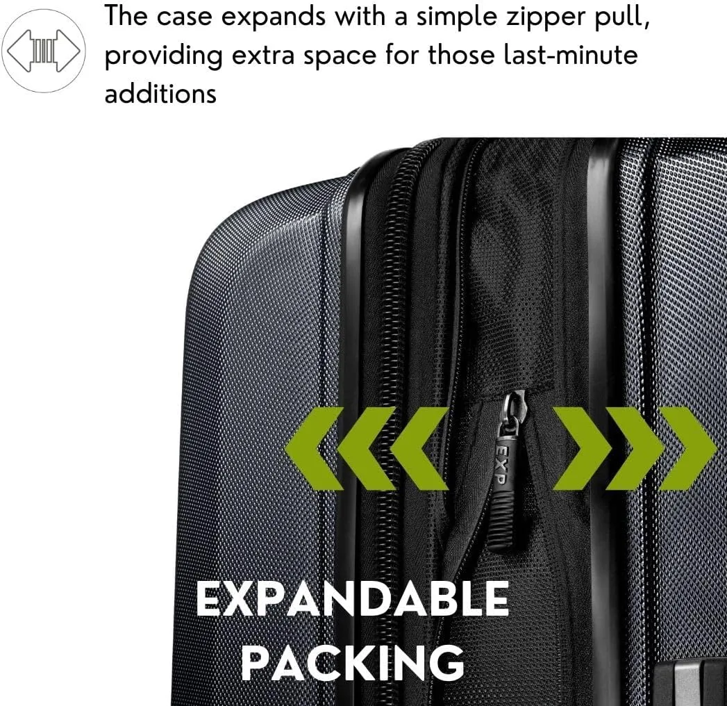 Ricardo Beverly Hills Anderson Hardside Medium Checked Luggage Spacious Expandable Travel Bag with Dual Spinner Wheels, 24-inch, Gunmetal
