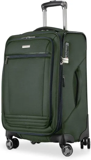 Ricardo Beverly Hills Avalon Softside Carry-On Luggage Made with Sustainable 100% Recycled PET (rPET), Lightweight, Eco-Friendly Travel, Expandable, Dual Spinner Wheels, Juniper Green, 20-inch