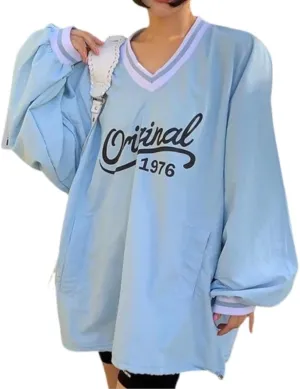 RICHTRUE Parachute Pullover Windbreaker Long Sleeve Jersey Shirt Y2k Oversized Shirts Grunge Rapper Streetwear 2000s Vintage