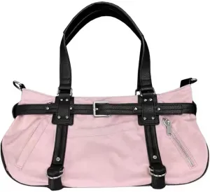 Rivet Belt Punk Tote Bag for Women Grunge Y2k Accessories Crossbody Bag 2000s Streetwear Duffle Gym Bag