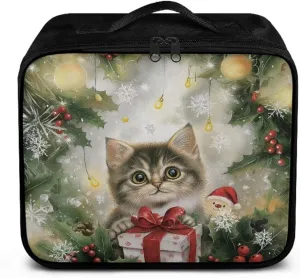 Rnyleeg Christmas Empty First Aid Bag Cute Cat First Aid Kit for College Dorm Car Medical Kit Compact Lightweight Outdoor Survival Bag