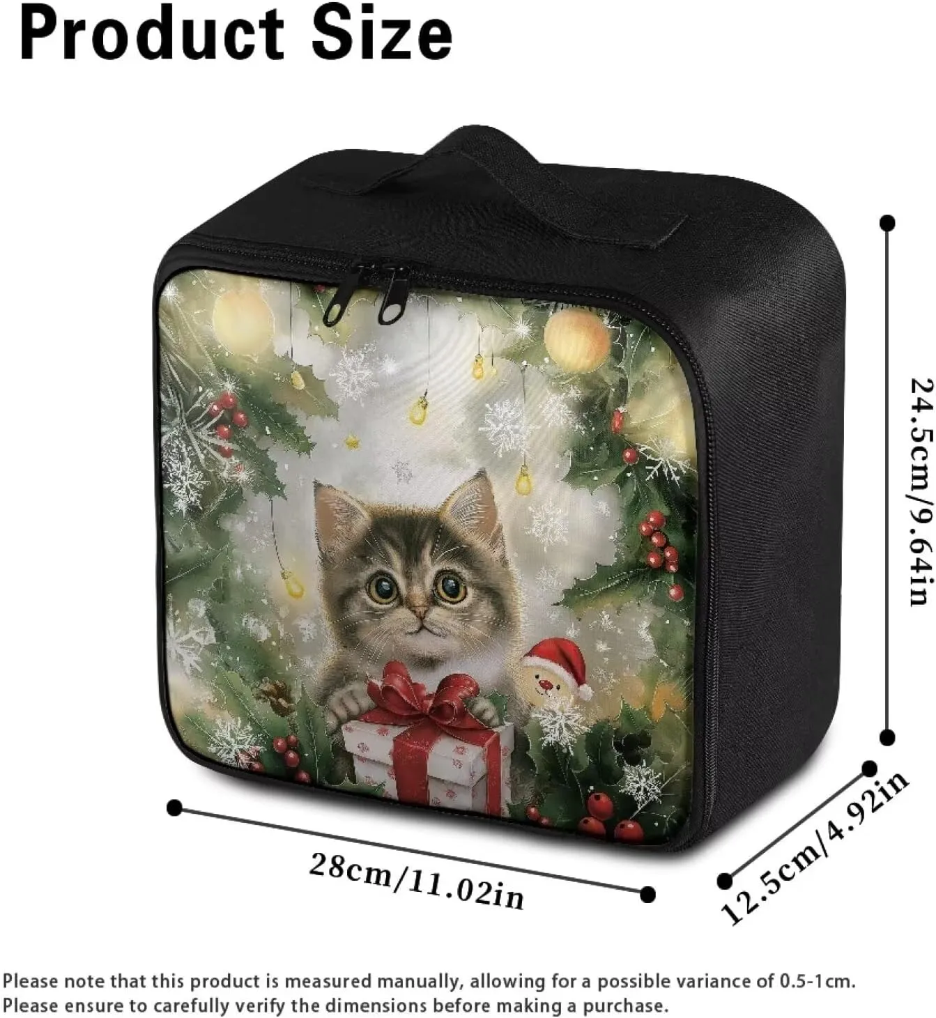 Rnyleeg Christmas Empty First Aid Bag Cute Cat First Aid Kit for College Dorm Car Medical Kit Compact Lightweight Outdoor Survival Bag