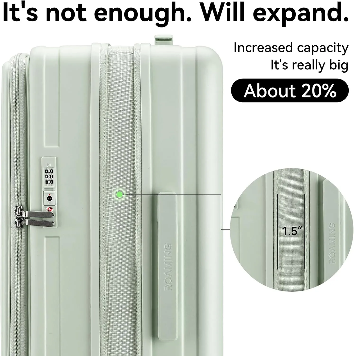 ROAMING Elegance Checked Luggage, 24 Inch Hardside Suitcase, Front Opening Lightweight Hardshell with Spinner Wheels Tsa Lock Cup Holder Large Suitcase Specially Designed Ergonomic Pull Rod Handle