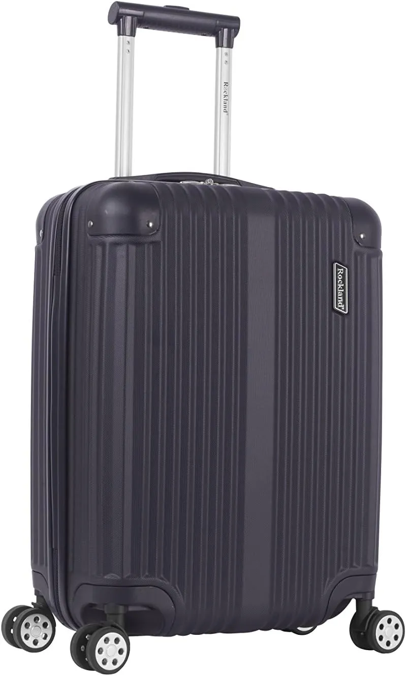 Rockland Berlin Hardside Expandable Spinner Wheel Luggage, Black, 3-Piece Set (20/24/28)