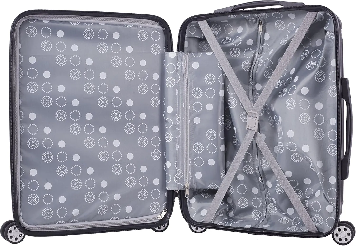 Rockland Berlin Hardside Expandable Spinner Wheel Luggage, Black, 3-Piece Set (20/24/28)