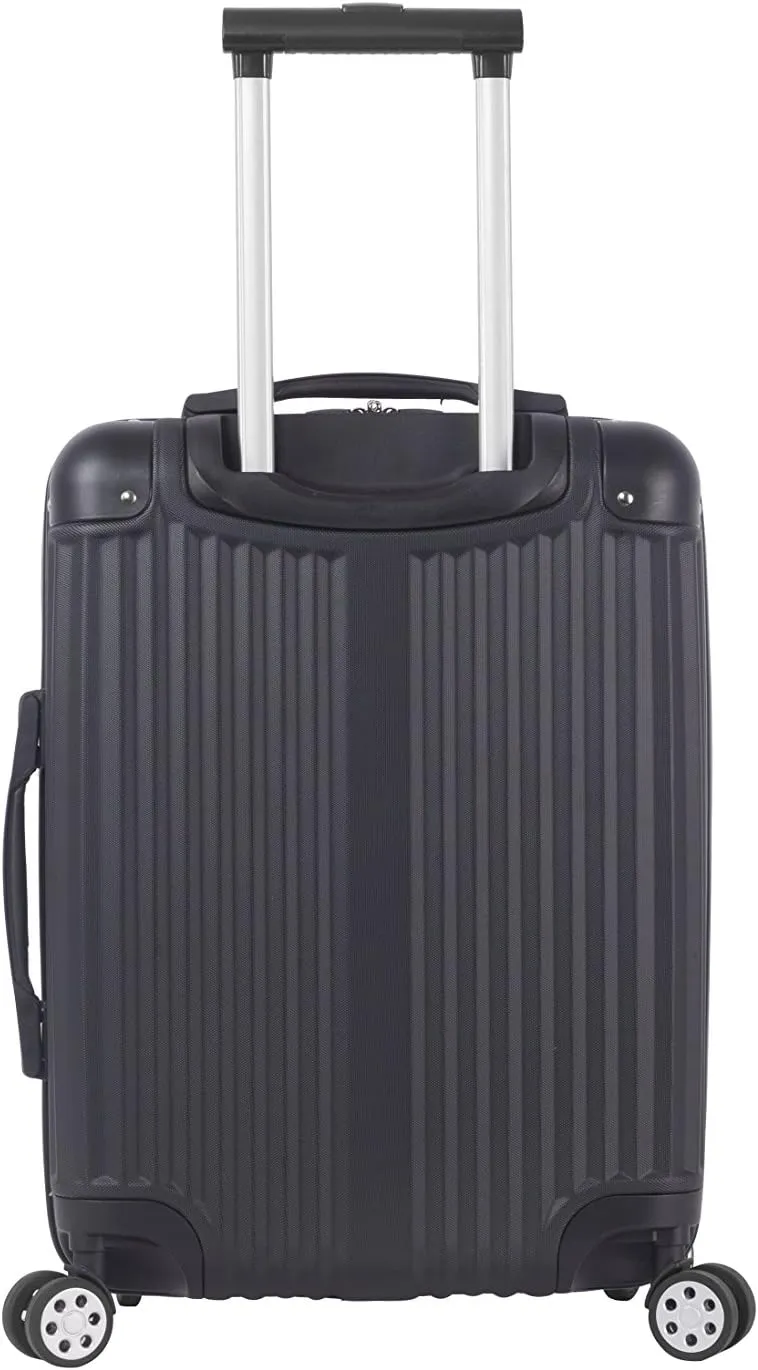 Rockland Berlin Hardside Expandable Spinner Wheel Luggage, Black, 3-Piece Set (20/24/28)