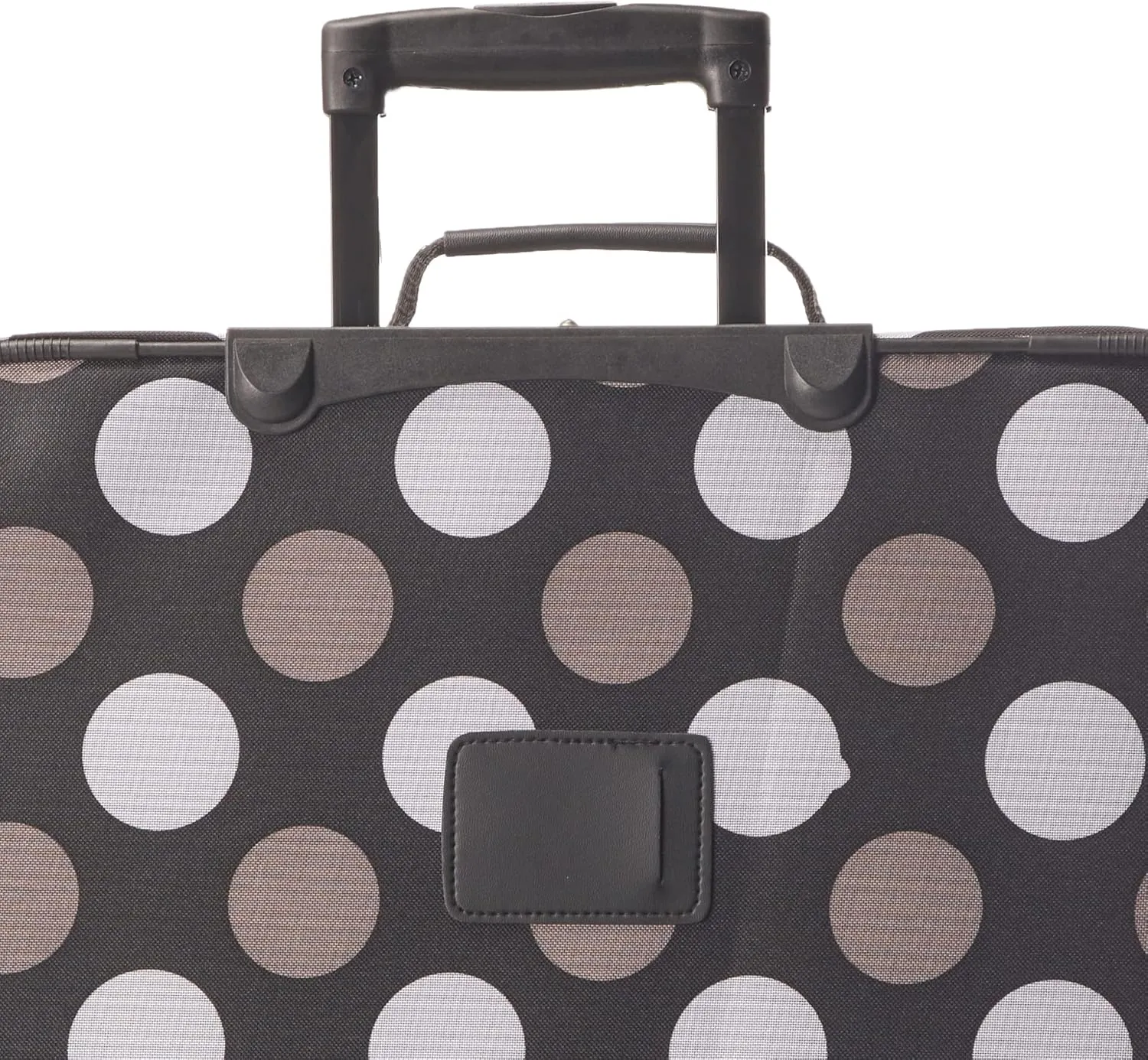 Rockland Escape 4-Piece Softside Upright Luggage Set, Telescoping Handles, Black Dot, (14/19/24/28)