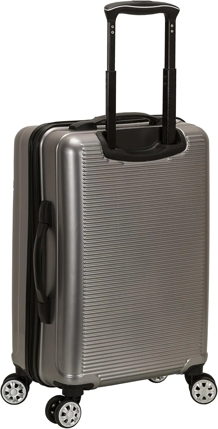 Rockland Horizon Hardside Expandable Spinner Wheel Luggage, Silver, 3-Piece Set (20/24/28)