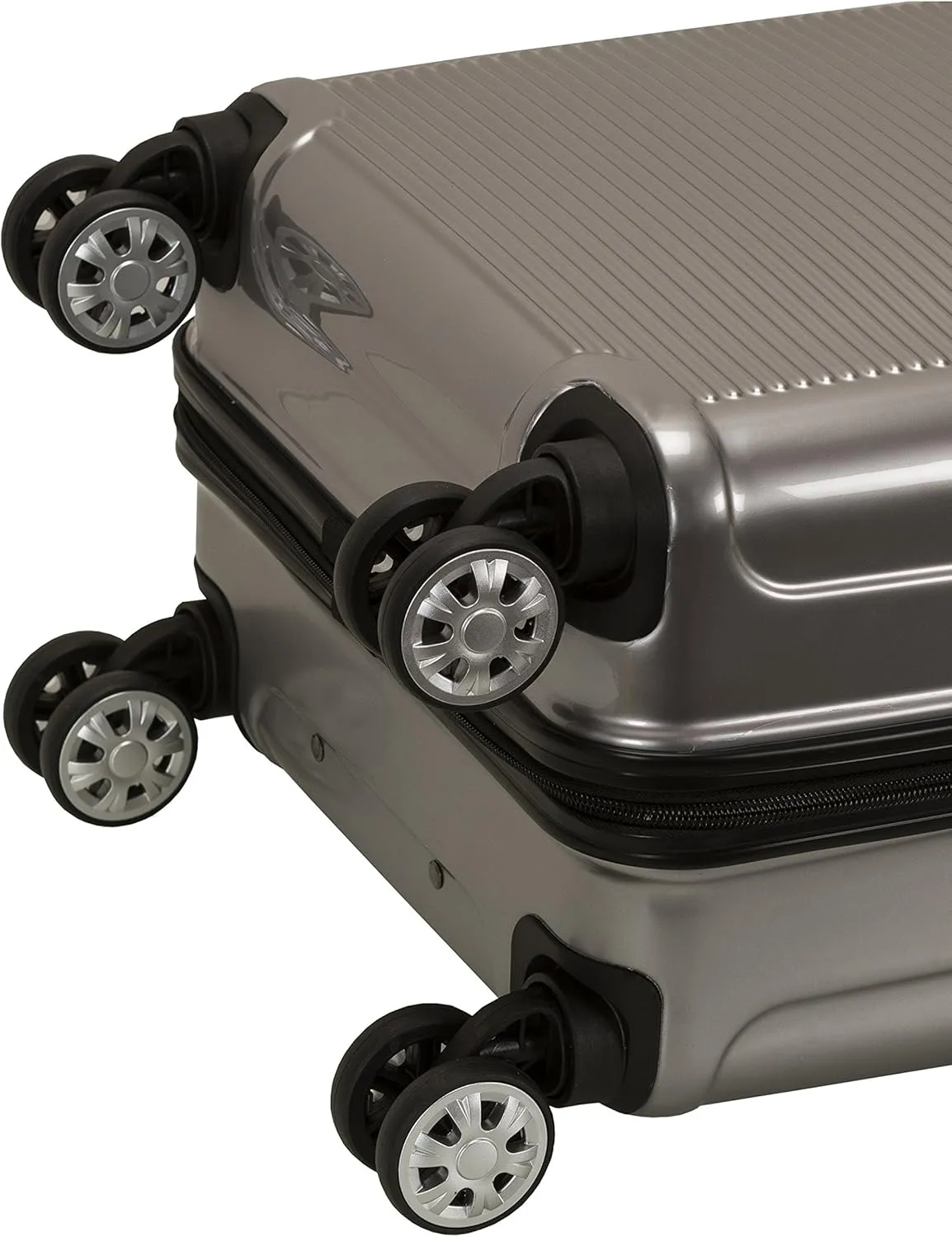 Rockland Horizon Hardside Expandable Spinner Wheel Luggage, Silver, 3-Piece Set (20/24/28)