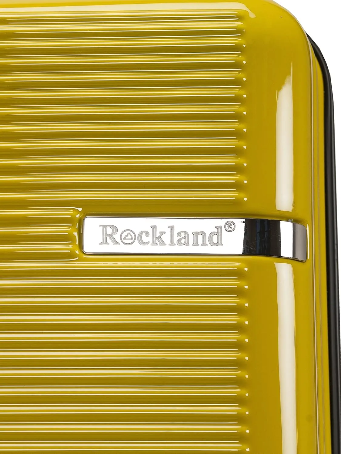 Rockland Horizon Hardside Expandable Spinner Wheel Luggage, Yellow, 3-Piece Set (20/24/28)
