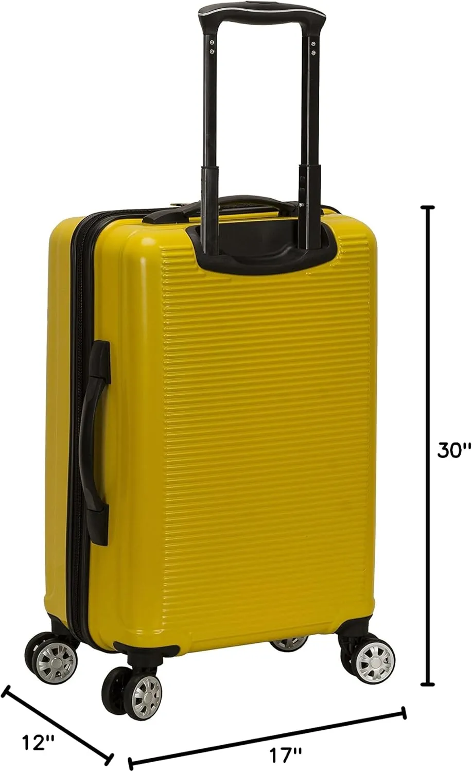 Rockland Horizon Hardside Expandable Spinner Wheel Luggage, Yellow, 3-Piece Set (20/24/28)