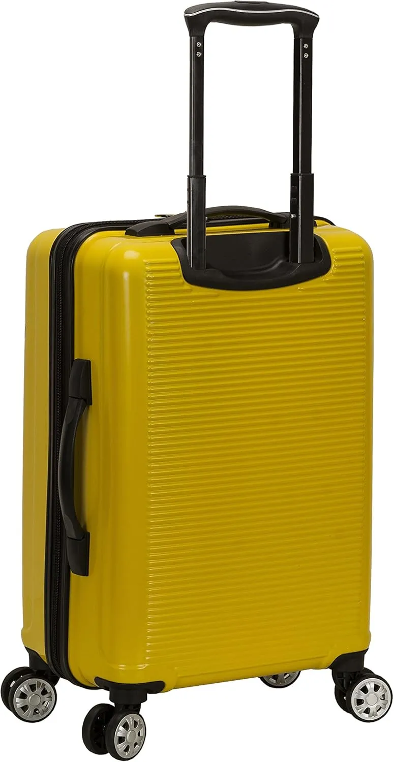 Rockland Horizon Hardside Expandable Spinner Wheel Luggage, Yellow, 3-Piece Set (20/24/28)