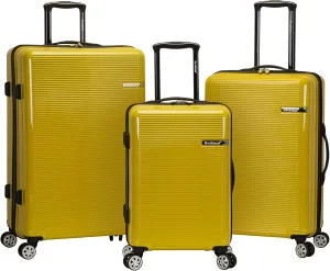 Rockland Horizon Hardside Expandable Spinner Wheel Luggage, Yellow, 3-Piece Set (20/24/28)