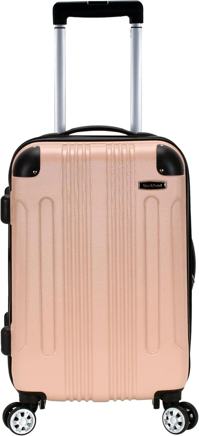 Rockland London Hardside Expandable Luggage with Spinner Wheels, Beige, 28-24-20-Inch