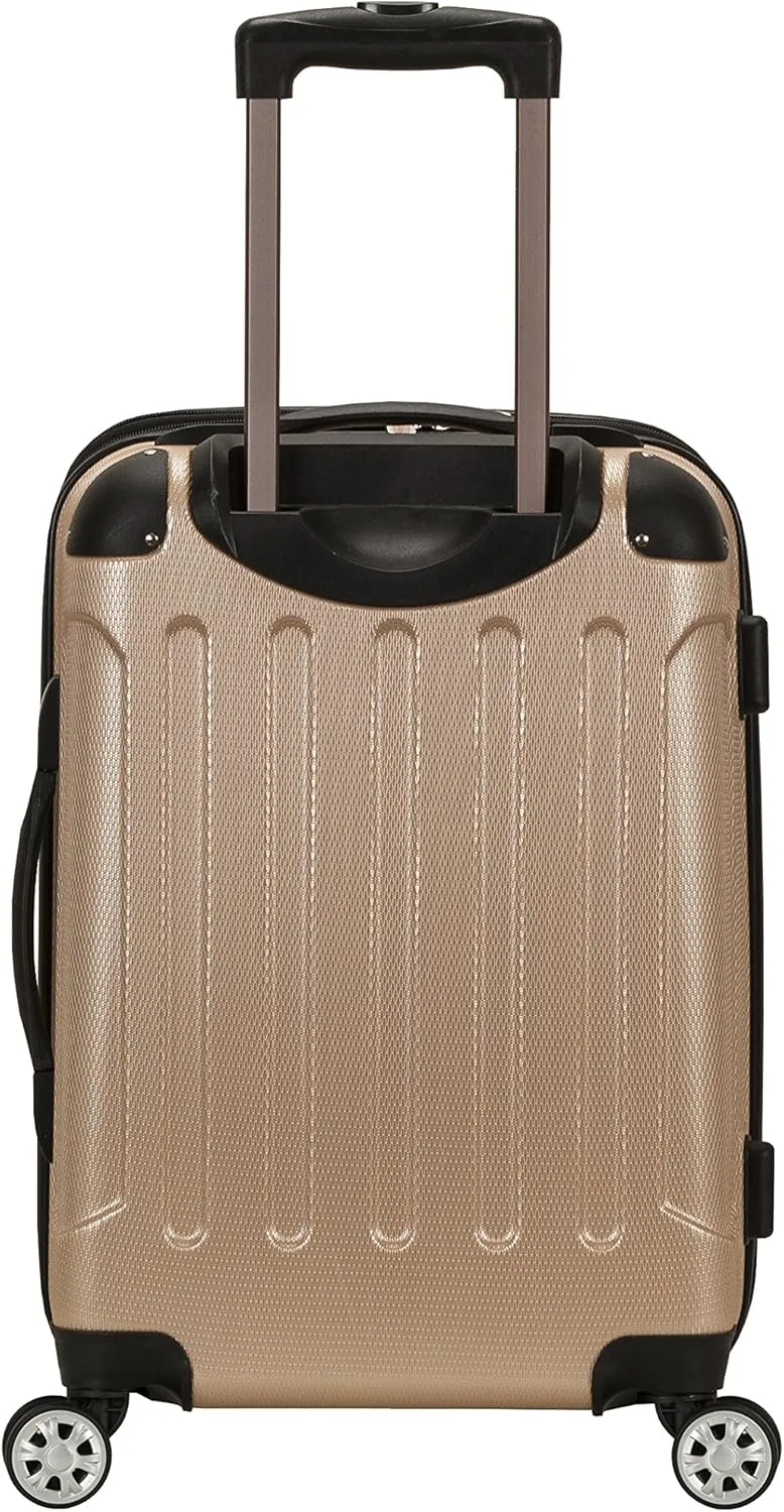 Rockland London Hardside Expandable Luggage with Spinner Wheels, Beige, 28-24-20-Inch