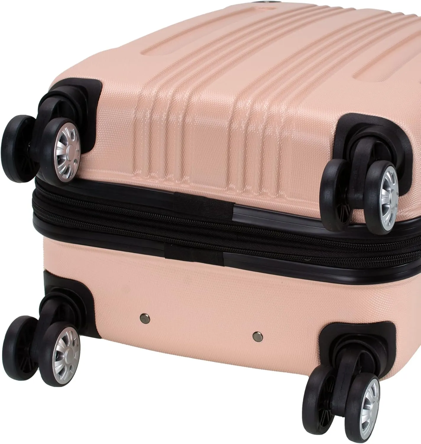 Rockland London Hardside Expandable Luggage with Spinner Wheels, Beige, 28-24-20-Inch