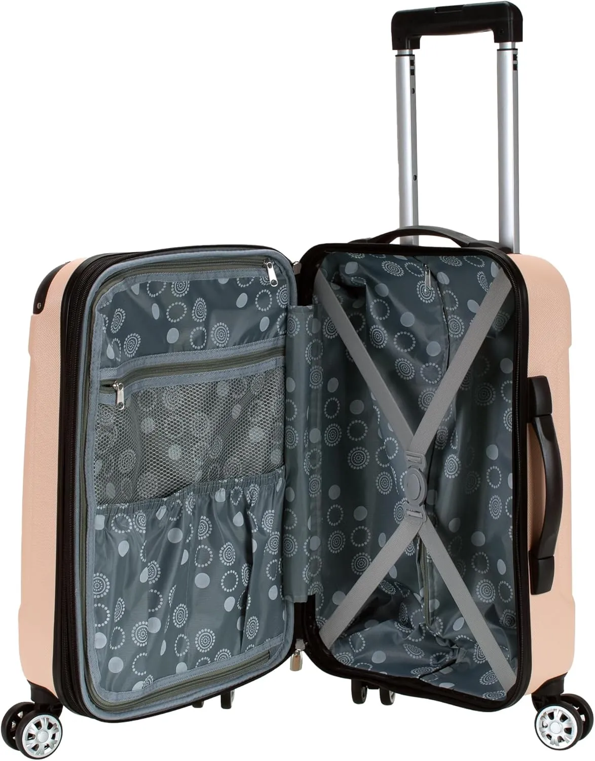 Rockland London Hardside Expandable Luggage with Spinner Wheels, Beige, 28-24-20-Inch