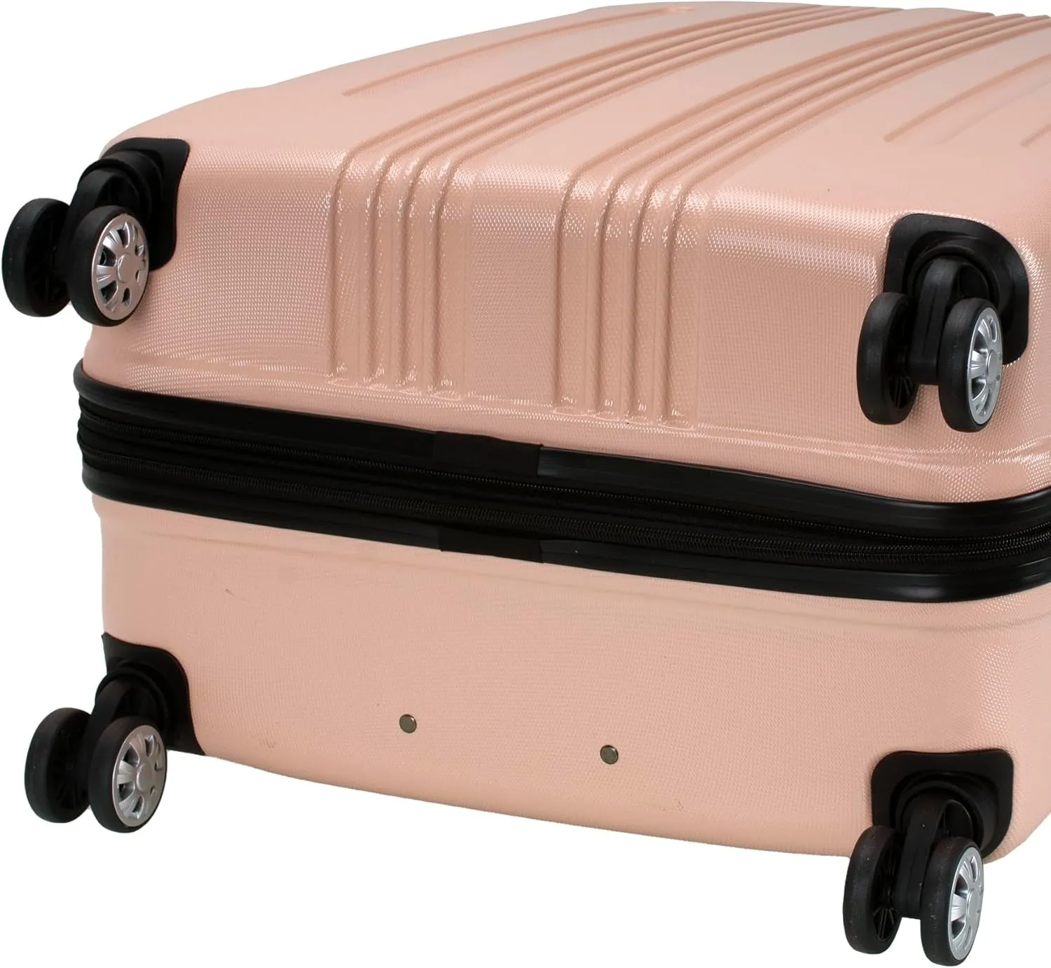 Rockland London Hardside Expandable Luggage with Spinner Wheels, Beige, Checked 28 Inch