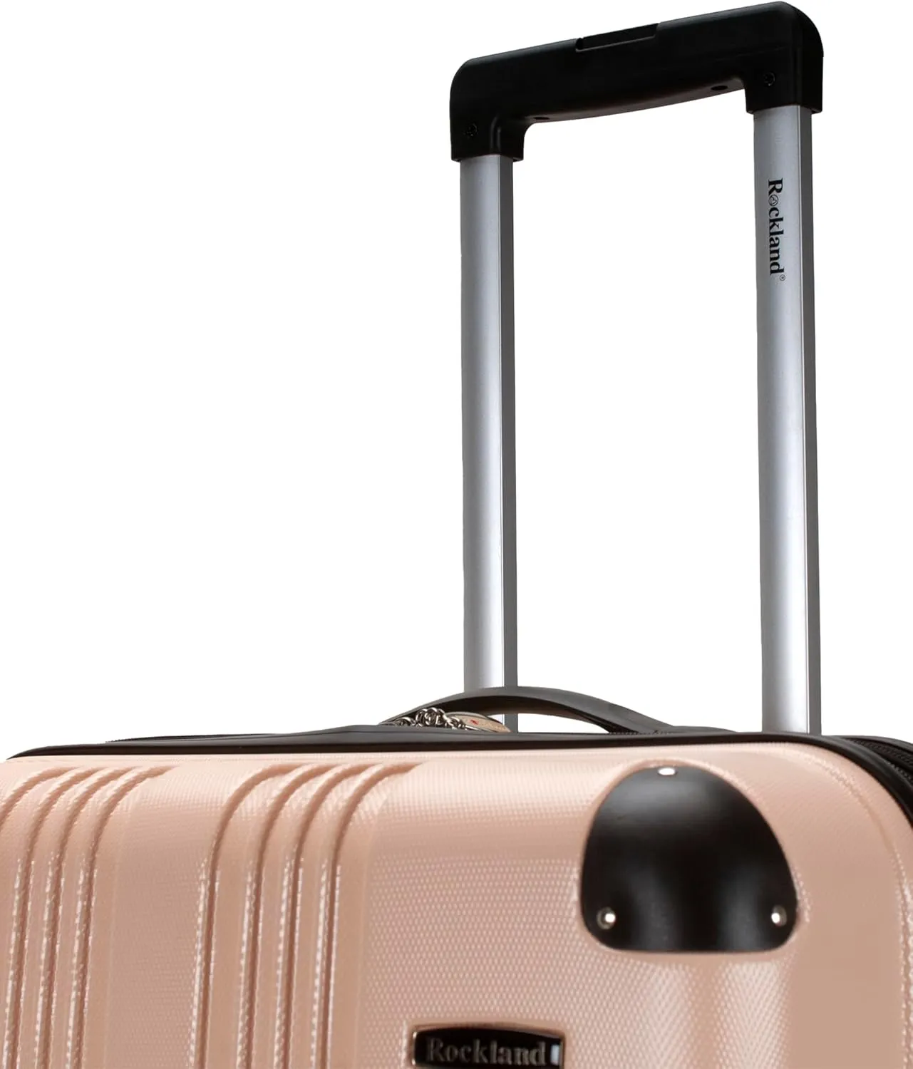 Rockland London Hardside Expandable Luggage with Spinner Wheels, Beige, Checked 28 Inch
