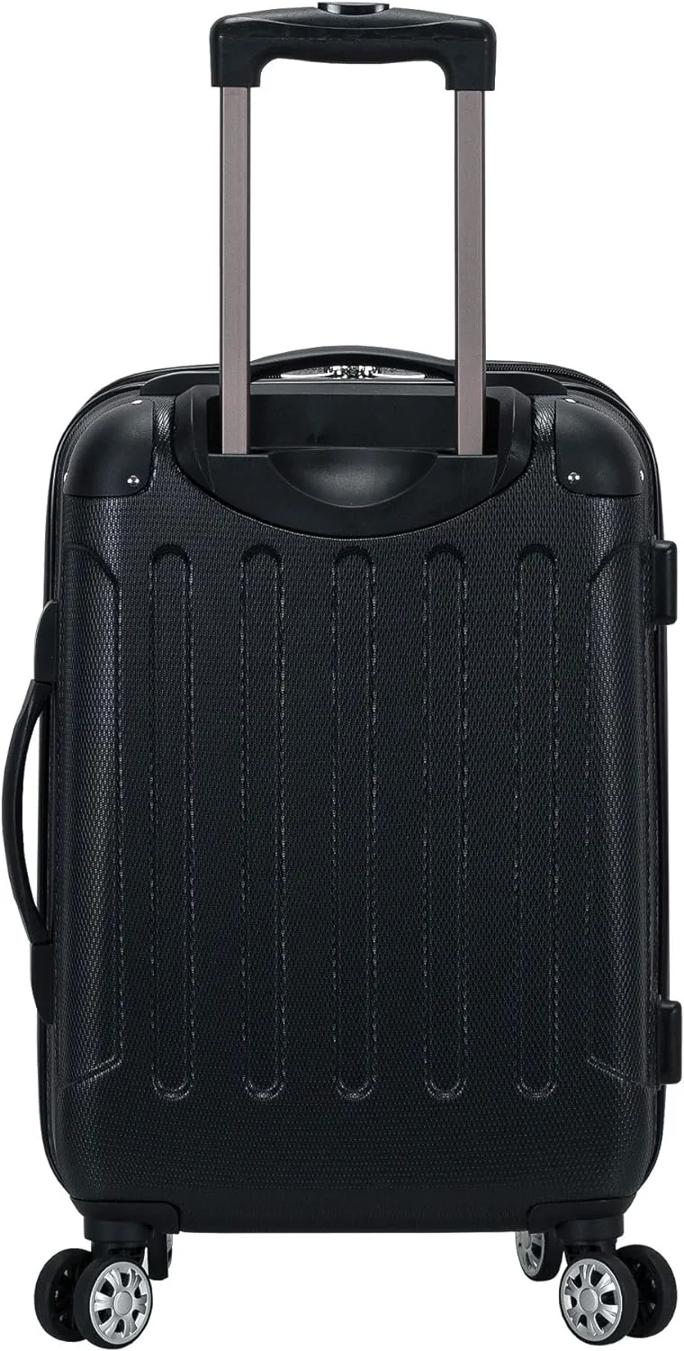 Rockland London Hardside Expandable Luggage with Spinner Wheels, Black, 28-24-20-Inch