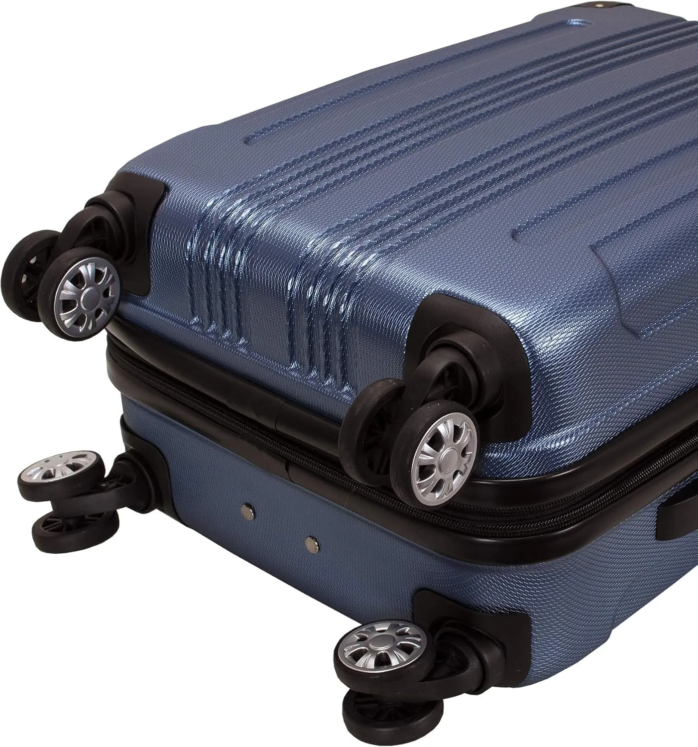 Rockland London Hardside Expandable Luggage with Spinner Wheels, Blue, 28-24-20-Inch