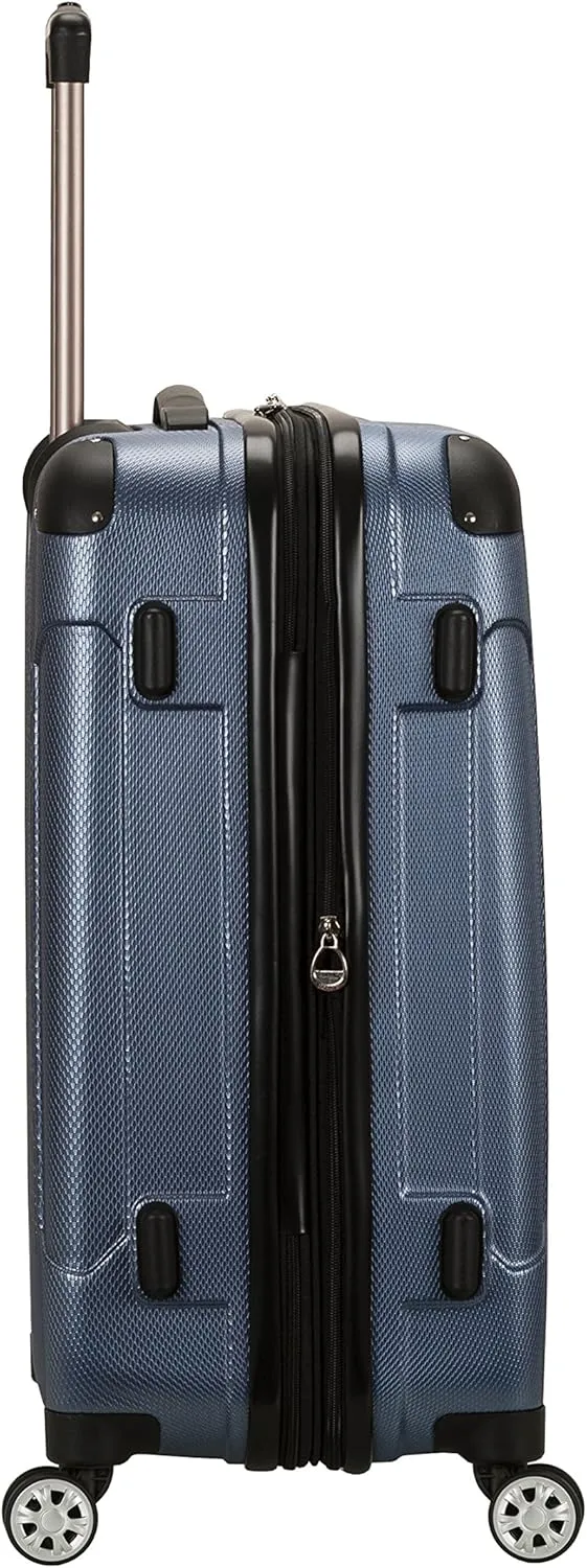 Rockland London Hardside Expandable Luggage with Spinner Wheels, Blue, 28-24-20-Inch