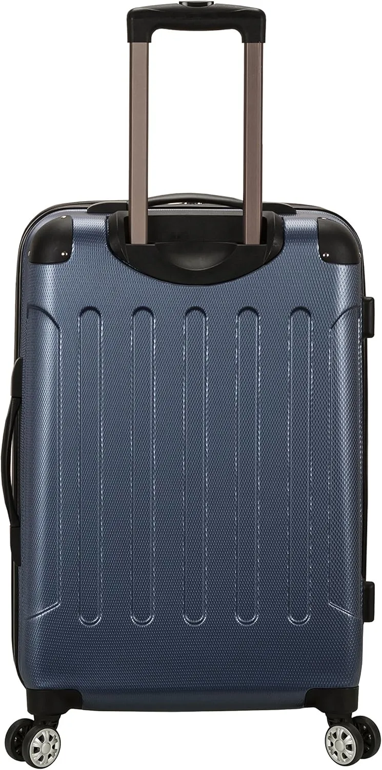 Rockland London Hardside Expandable Luggage with Spinner Wheels, Blue, 28-24-20-Inch