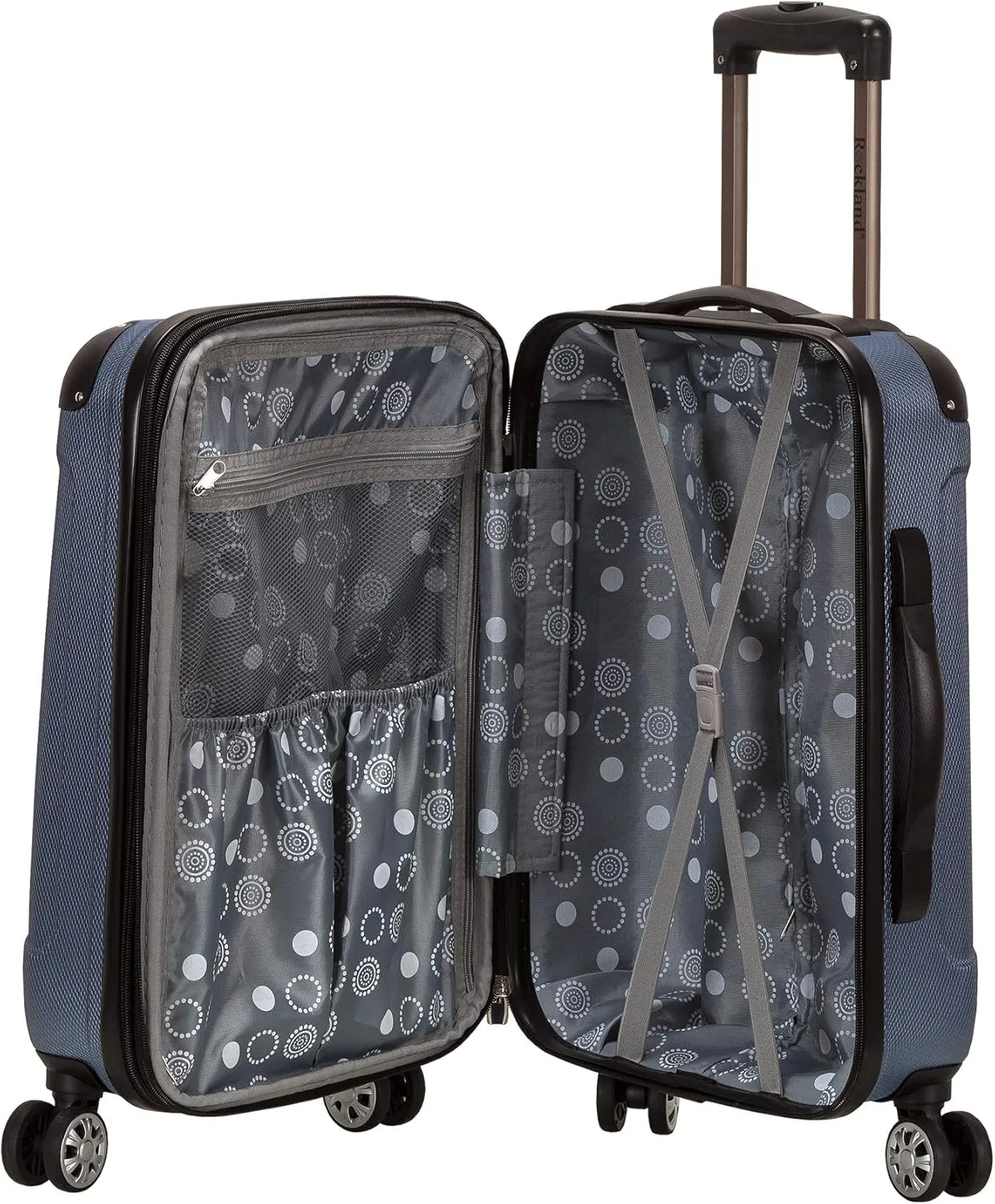 Rockland London Hardside Expandable Luggage with Spinner Wheels, Blue, 28-24-20-Inch