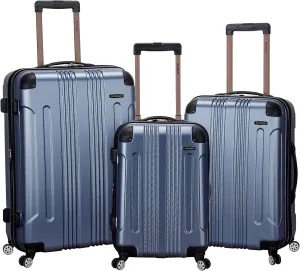 Rockland London Hardside Expandable Luggage with Spinner Wheels, Blue, 28-24-20-Inch