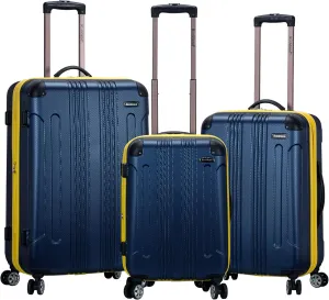 Rockland London Hardside Expandable Luggage with Spinner Wheels, Blue, 28-24-20-Inch