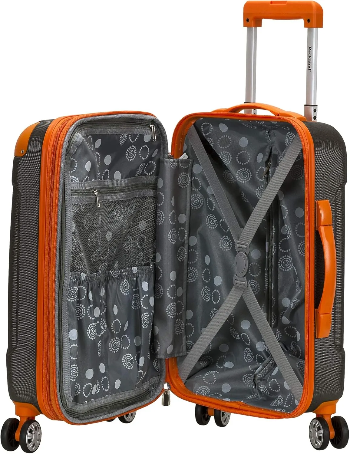 Rockland London Hardside Expandable Luggage with Spinner Wheels, Grey, Carry-On 20-Inch