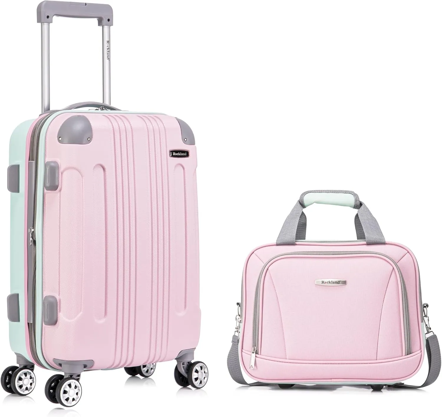 Rockland London Hardside Expandable Luggage with Spinner Wheels, Multicolor, 20"/14" 2pc Set