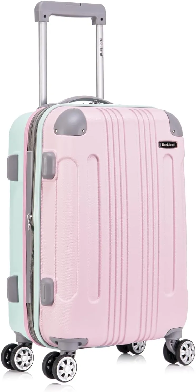 Rockland London Hardside Expandable Luggage with Spinner Wheels, Multicolor, 20"/14" 2pc Set