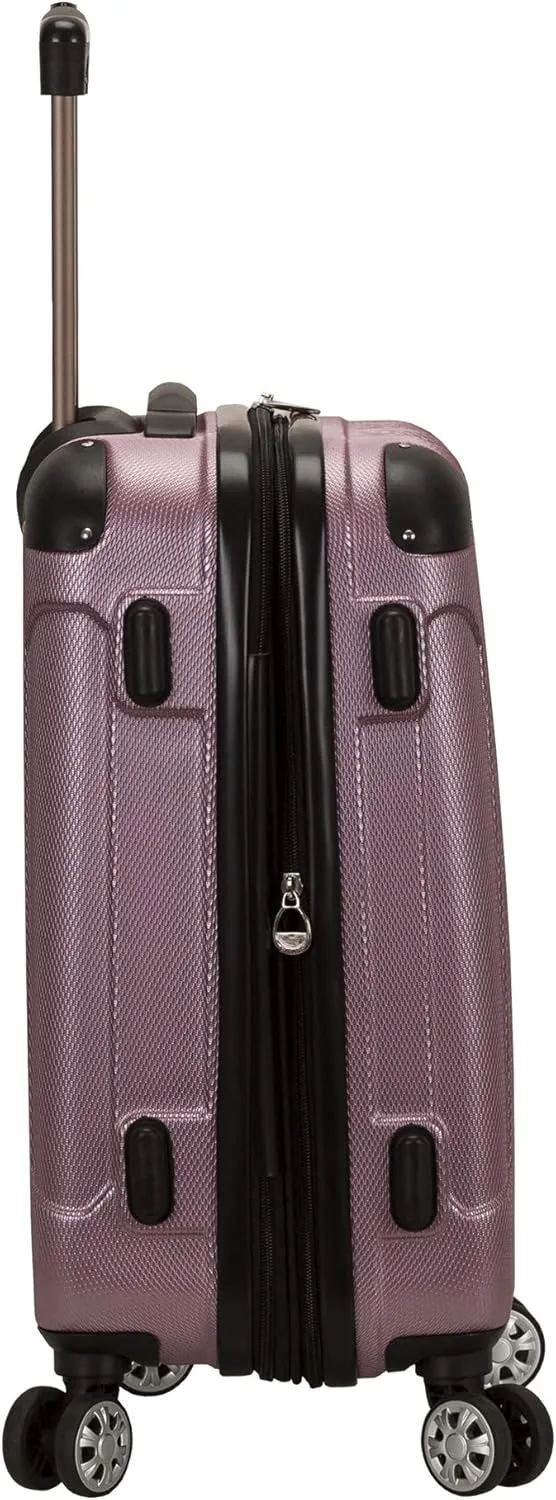 Rockland London Hardside Expandable Luggage with Spinner Wheels, Pink, 28-24-20-Inch