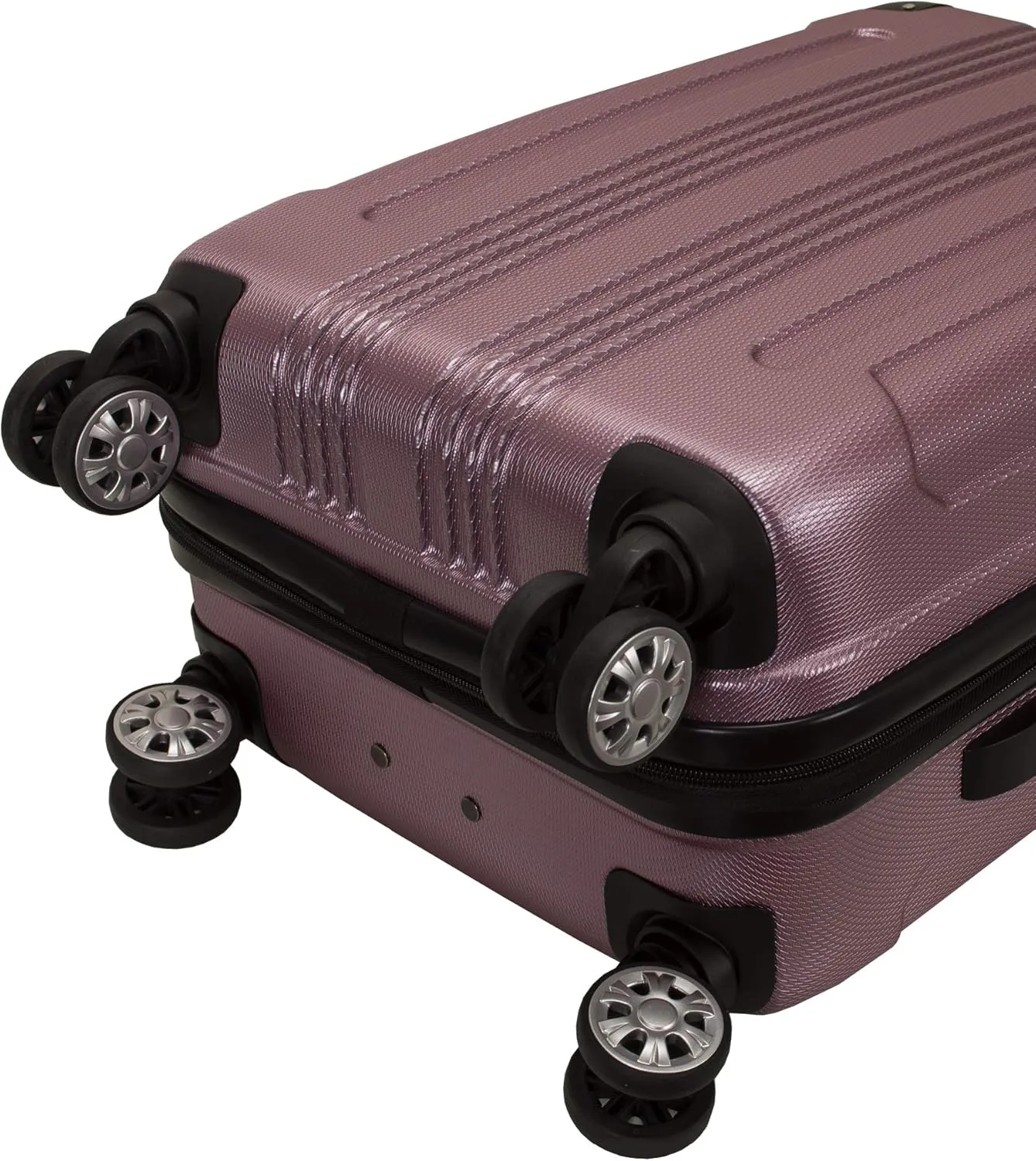 Rockland London Hardside Expandable Luggage with Spinner Wheels, Pink, 28-24-20-Inch