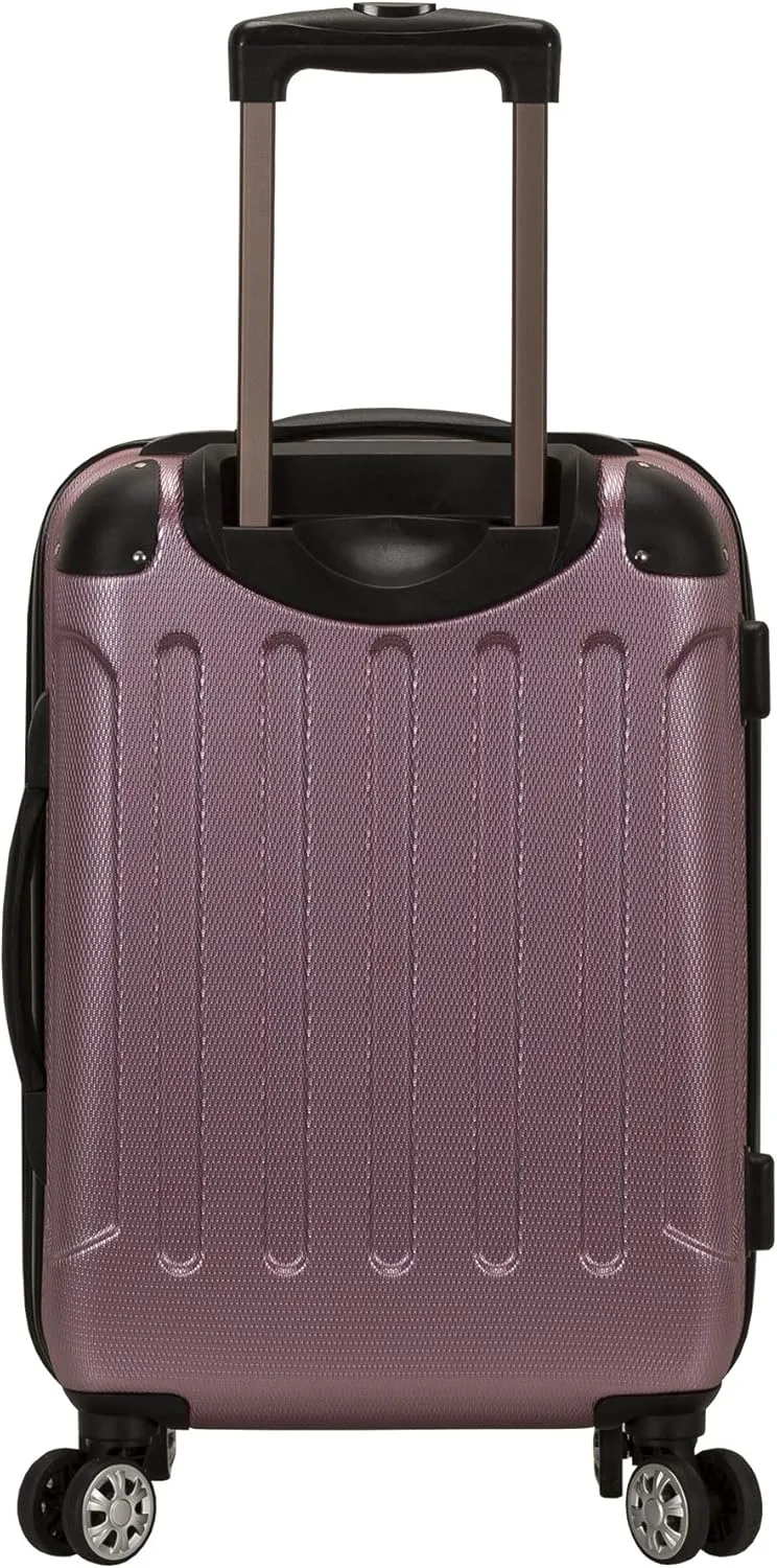 Rockland London Hardside Expandable Luggage with Spinner Wheels, Pink, 28-24-20-Inch