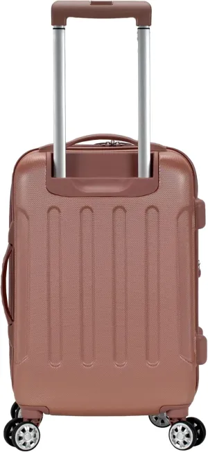 Rockland London Hardside Expandable Luggage with Spinner Wheels, Pink, Carry-On 20-Inch