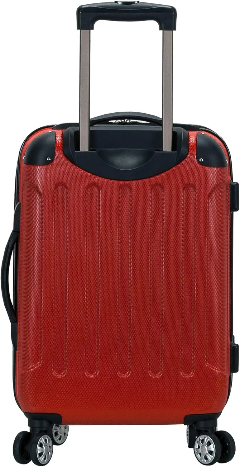 Rockland London Hardside Spinner Wheel Luggage, Red, 28-24-20-Inch