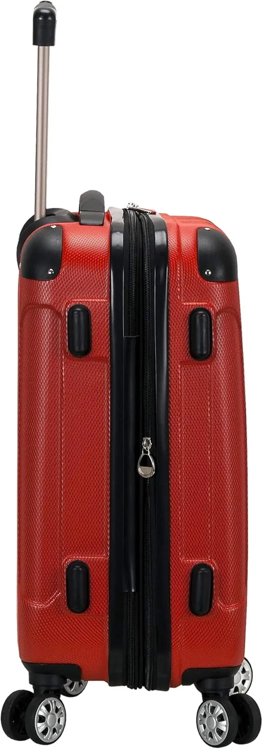 Rockland London Hardside Spinner Wheel Luggage, Red, 28-24-20-Inch