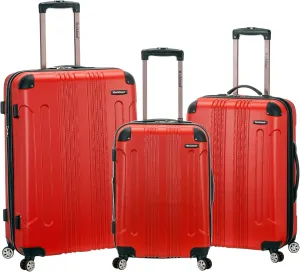 Rockland London Hardside Spinner Wheel Luggage, Red, 28-24-20-Inch