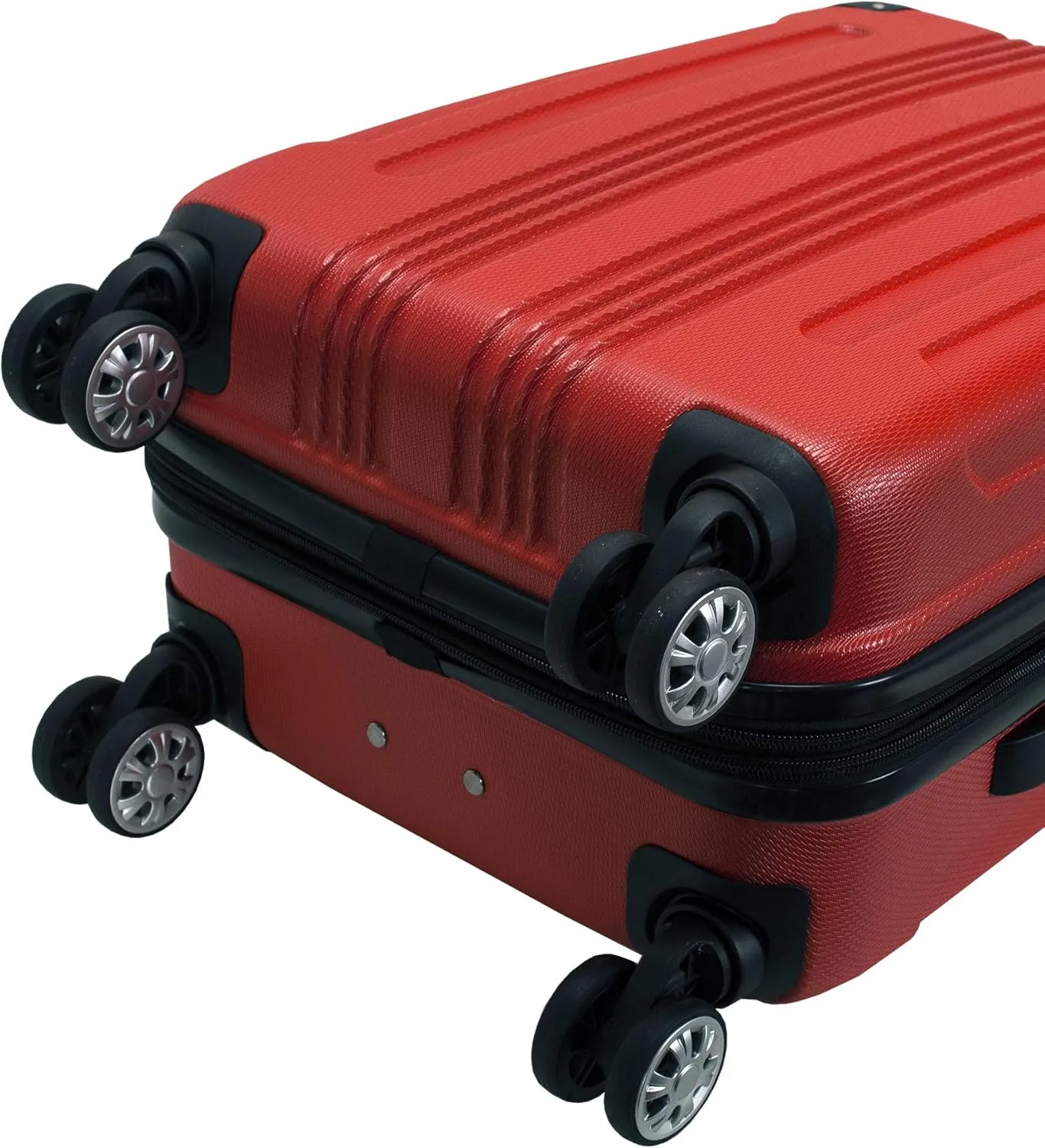 Rockland London Hardside Spinner Wheel Luggage, Red, 28-24-20-Inch