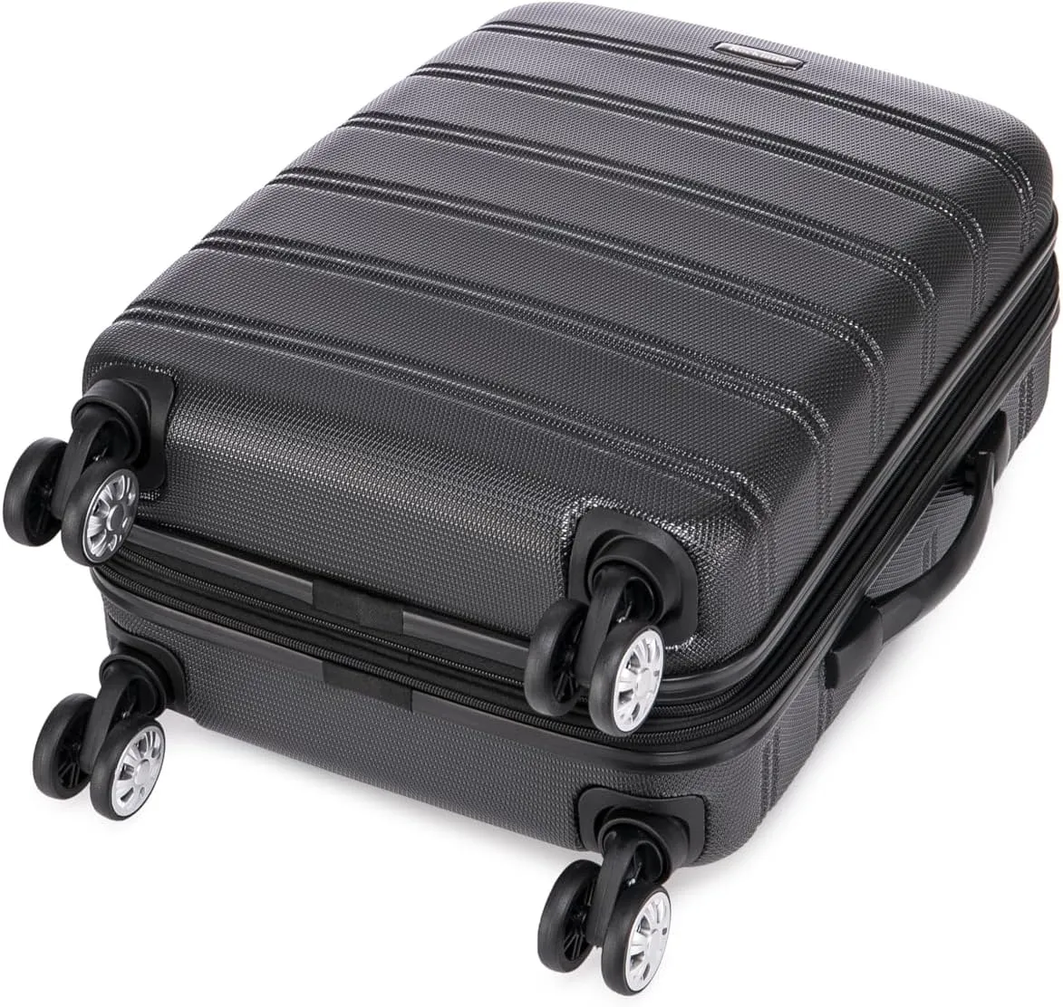 Rockland Melbourne Hardside Expandable Luggage with Spinner Wheels, Black, 20"/14" 2pc Set