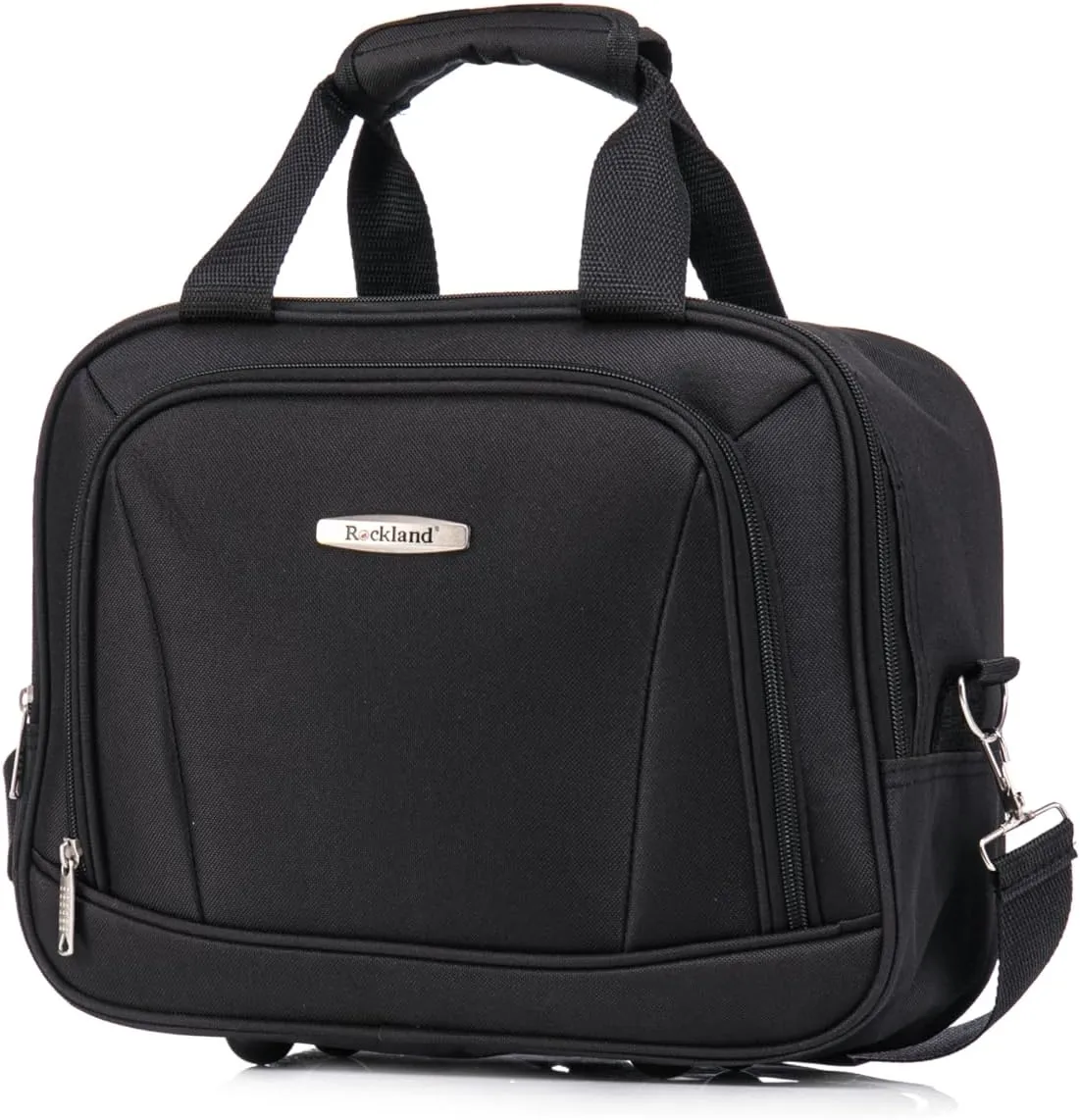 Rockland Melbourne Hardside Expandable Luggage with Spinner Wheels, Black, 20"/14" 2pc Set