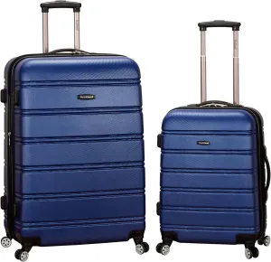 Rockland Melbourne Hardside Expandable Luggage with Spinner Wheels, Blue, 2 Piece (20/28)