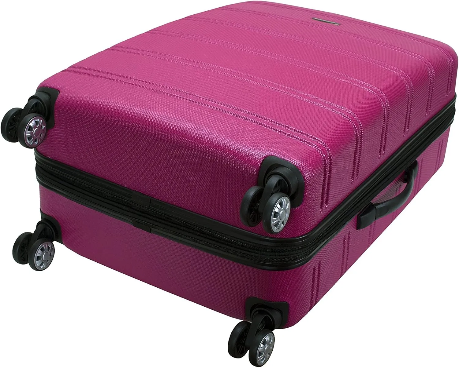 Rockland Melbourne Hardside Expandable Luggage with Spinner Wheels, Magenta, Checked Large 28"