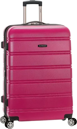 Rockland Melbourne Hardside Expandable Luggage with Spinner Wheels, Magenta, Checked Large 28"