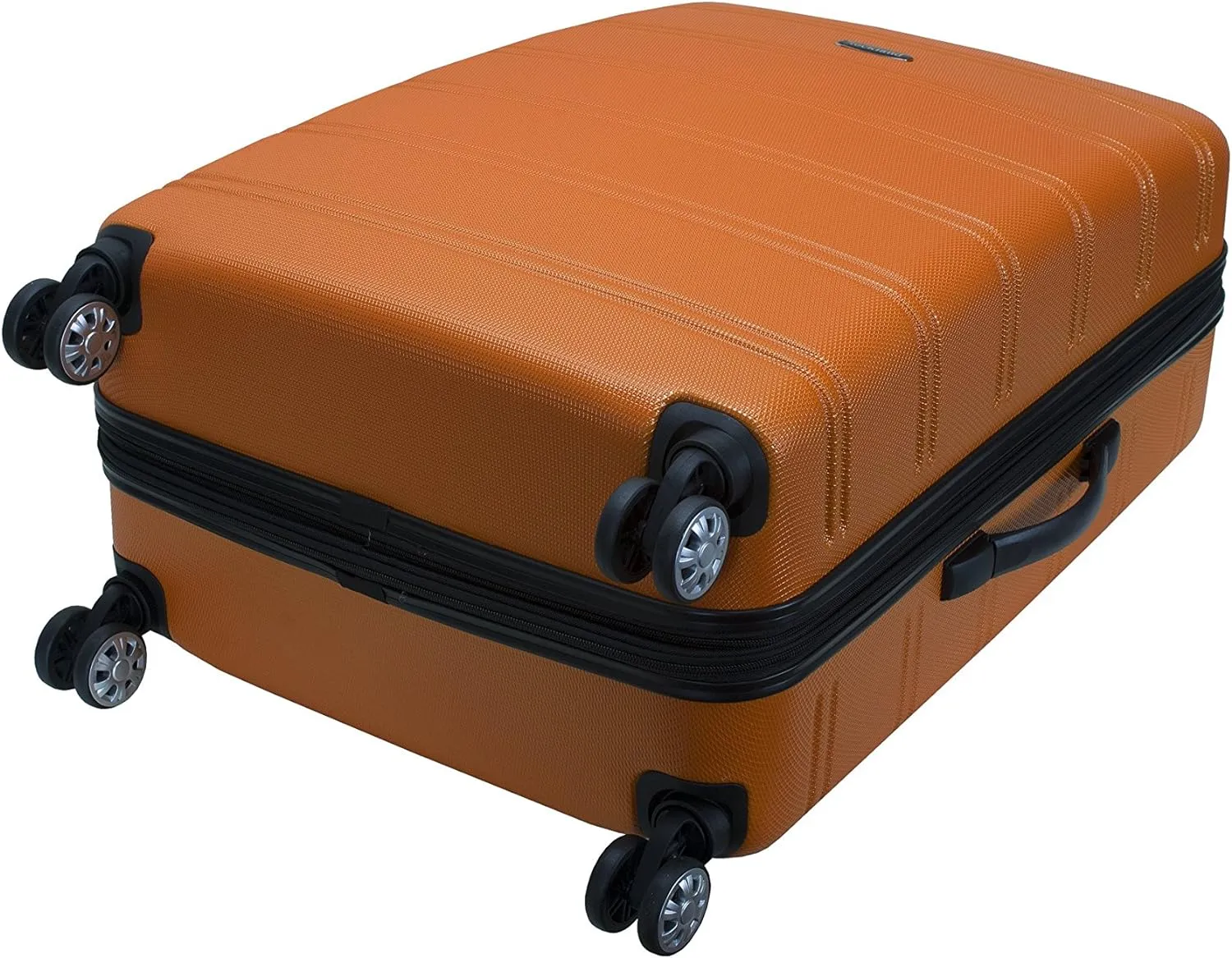 Rockland Melbourne Hardside Expandable Luggage with Spinner Wheels, Orange, Checked Large 28"