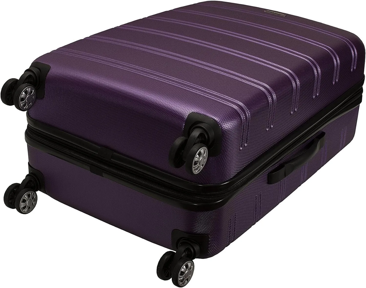 Rockland Melbourne Hardside Expandable Luggage with Spinner Wheels, Purple 24", Checked Medium 24"