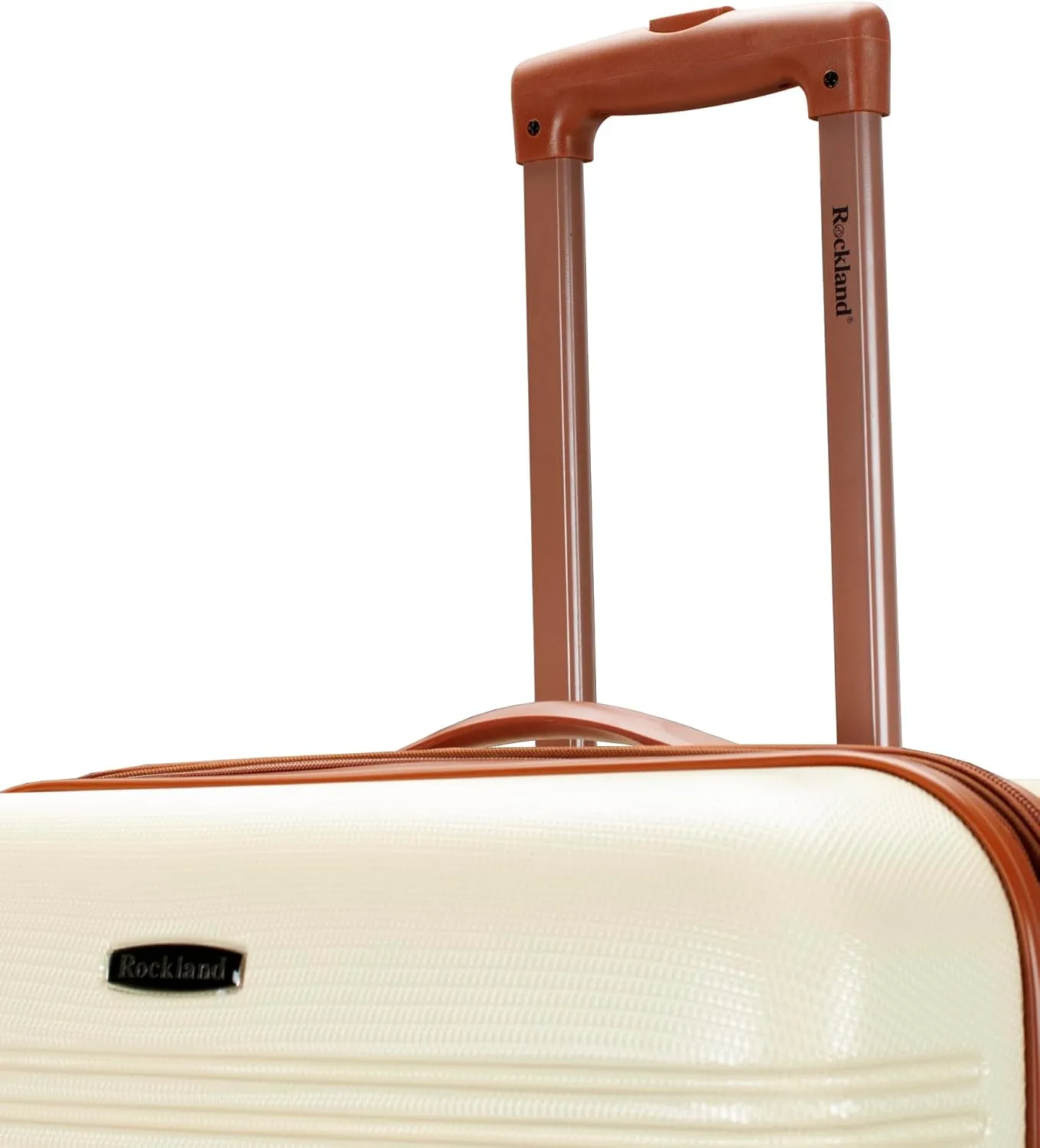 Rockland Melbourne Hardside Expandable Luggage with Spinner Wheels, White, Checked Large 28"